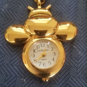 Lucky star bumble bee necklace watch